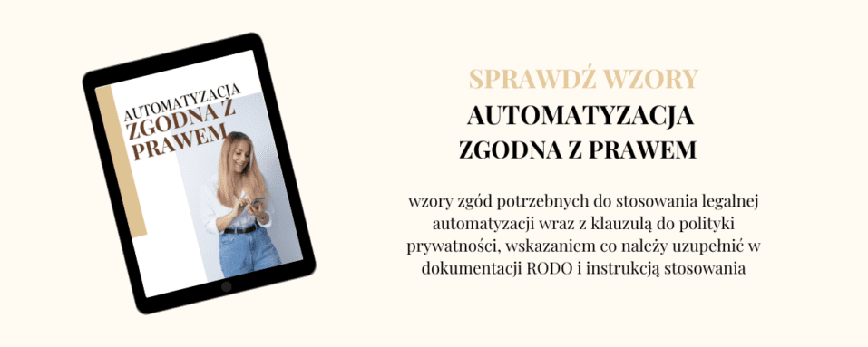 Automatyzacja Manychat zgoda prawo zgodna z prawem